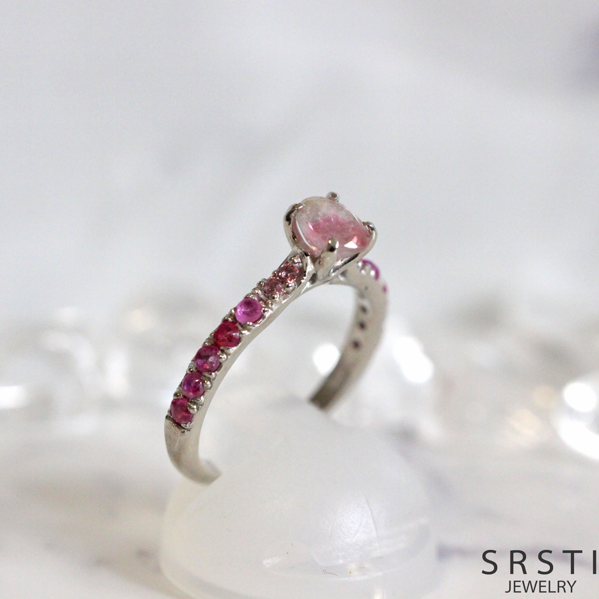 Ruby& Sapphire& Toparz SV925 Eternity Ring