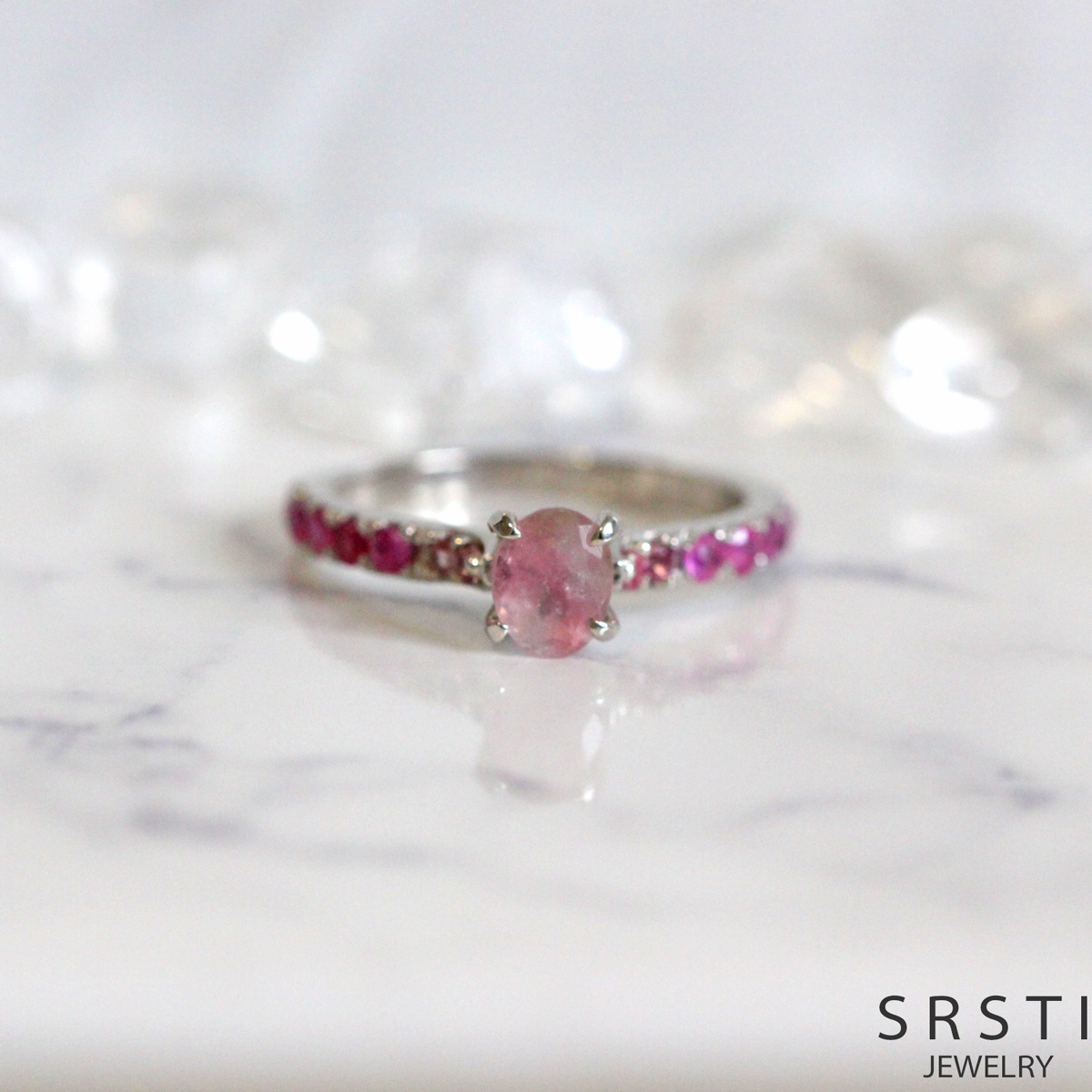 Ruby& Sapphire& Toparz SV925 Eternity Ring