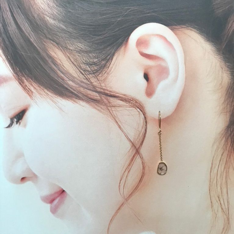 diamond polki k18 gold earring 001