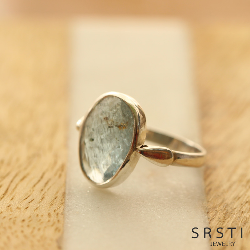 rmoss aquamarine sv925 silver ring
