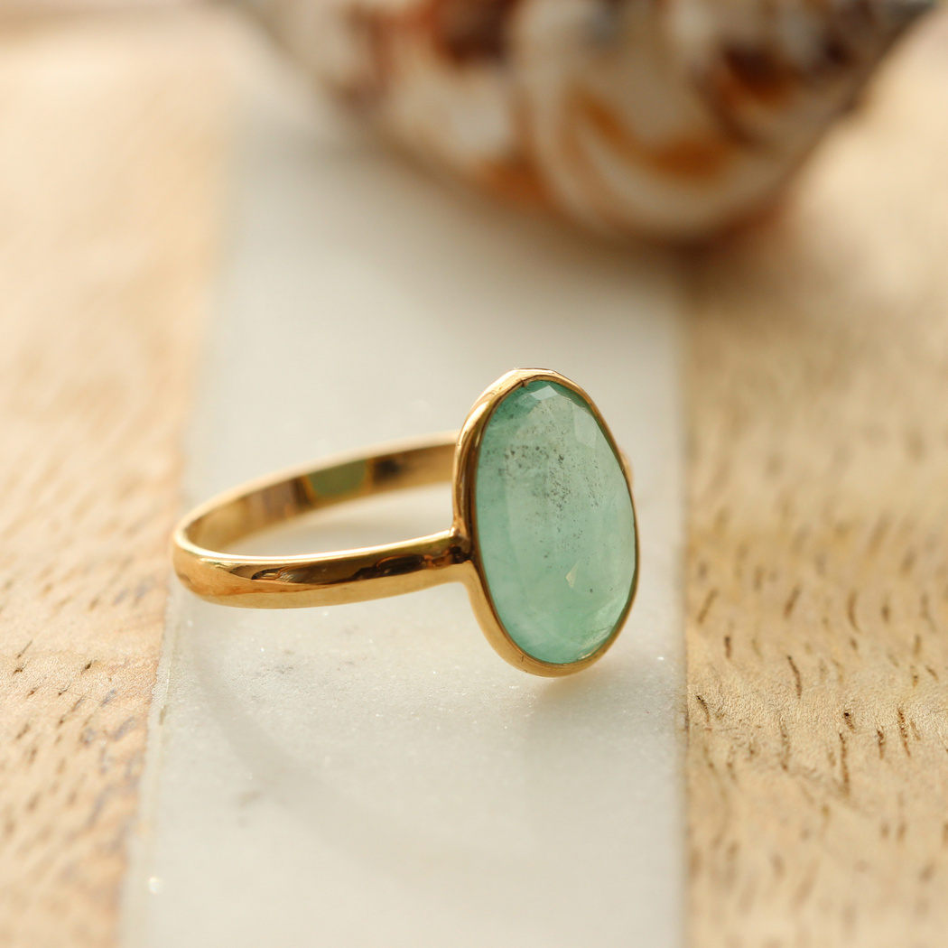 emerald K18gold ring