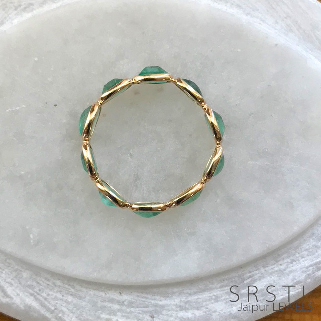 emerald k18 gold ring
